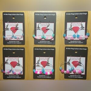 Transgender Flag Colors Hoop Earrings (Original or Bold)